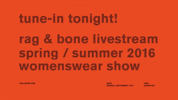 Canlı: Rag&Bone 2016 İlkbahar/Yaz