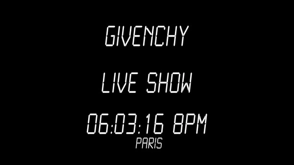 Canlı: Givenchy Sonbahar/Kış 2016-17 givenchy livestream