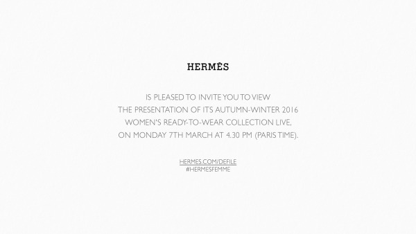 Canlı: Hermés Sonbahar/Kış 2016-17