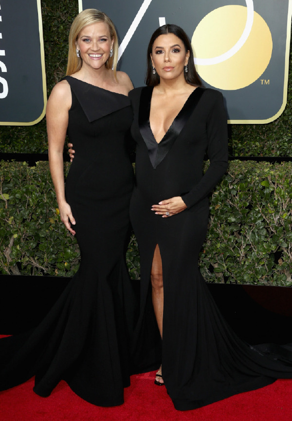 Reese Witherspoon, Elbise: Zac Posen & Eva Longoria, Elbise: Genny