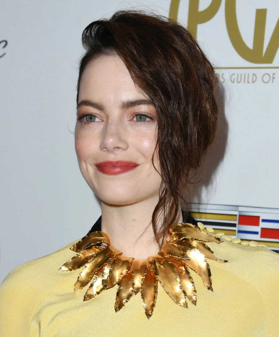 Emma Stone'un Kışa Özel Kahverengi Saçları emma stone