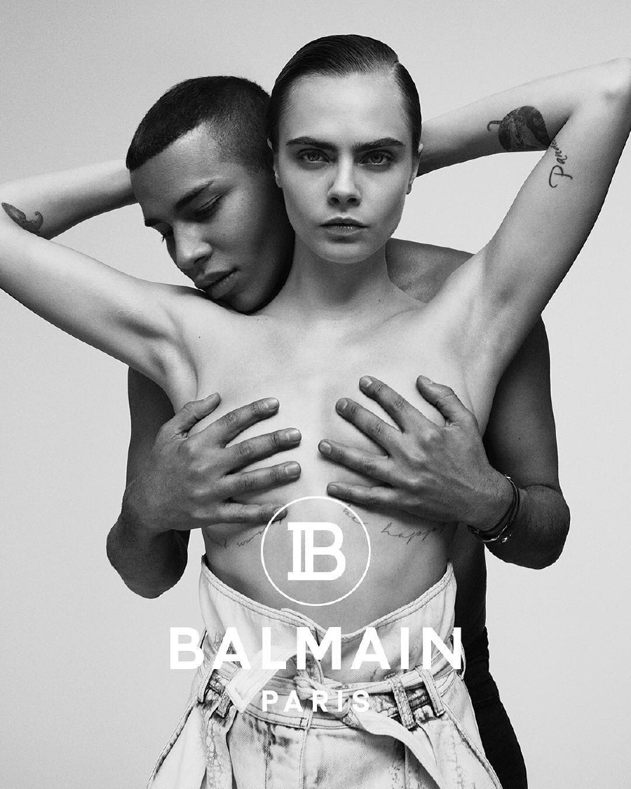 cara delevingne, olivier rousteing, balmain