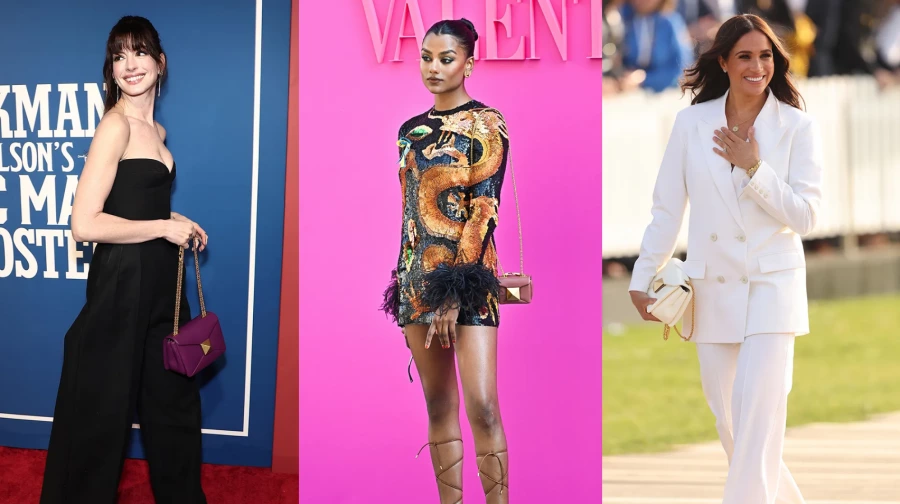 Anne Hathaway'den Meghan Markle'a Herkesin Sevdiği O Yeni Çanta Valentino One Stud