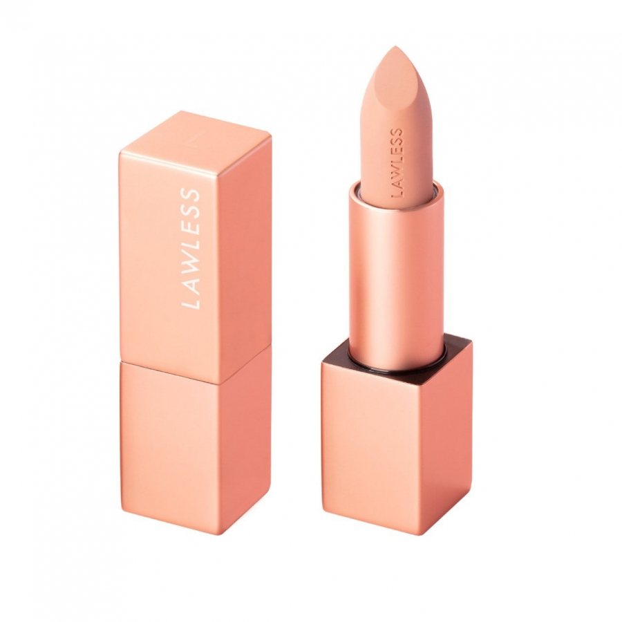 LAWLESS Forget the Filler Lip-Plumping Line-Smoothing Satin Cream Lipstick - Platinum