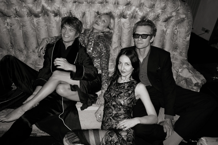 Jordan Barrett, Kate Moss, Tish Weinstock, Tom Guinness