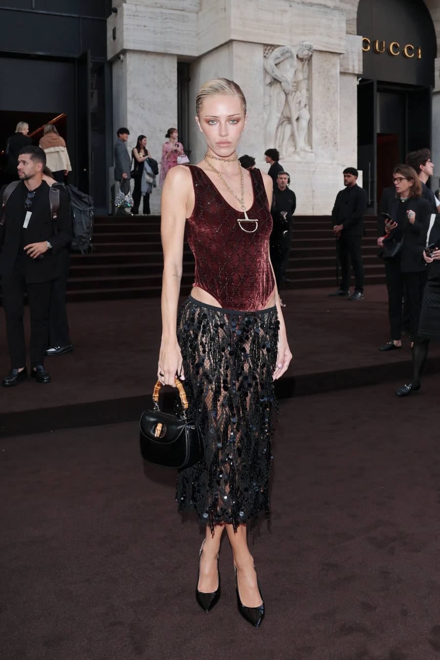 Delilah Hamlin, Gucci defilesinde.