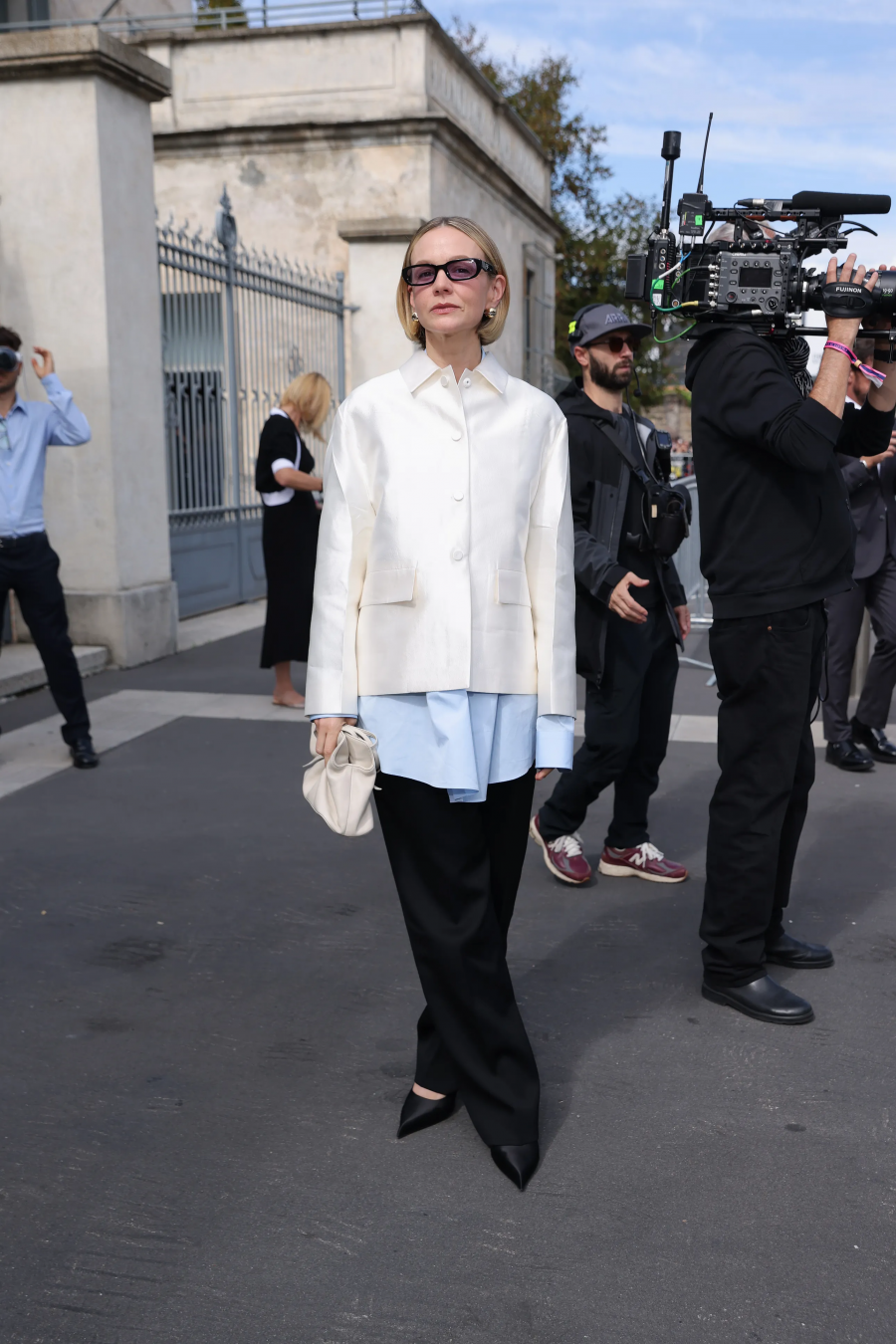 Carey Mulligan, Prada defilesinde.