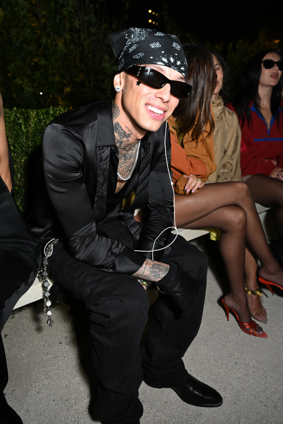 Central Cee, Saint Laurent defilesinde. / Getty Images