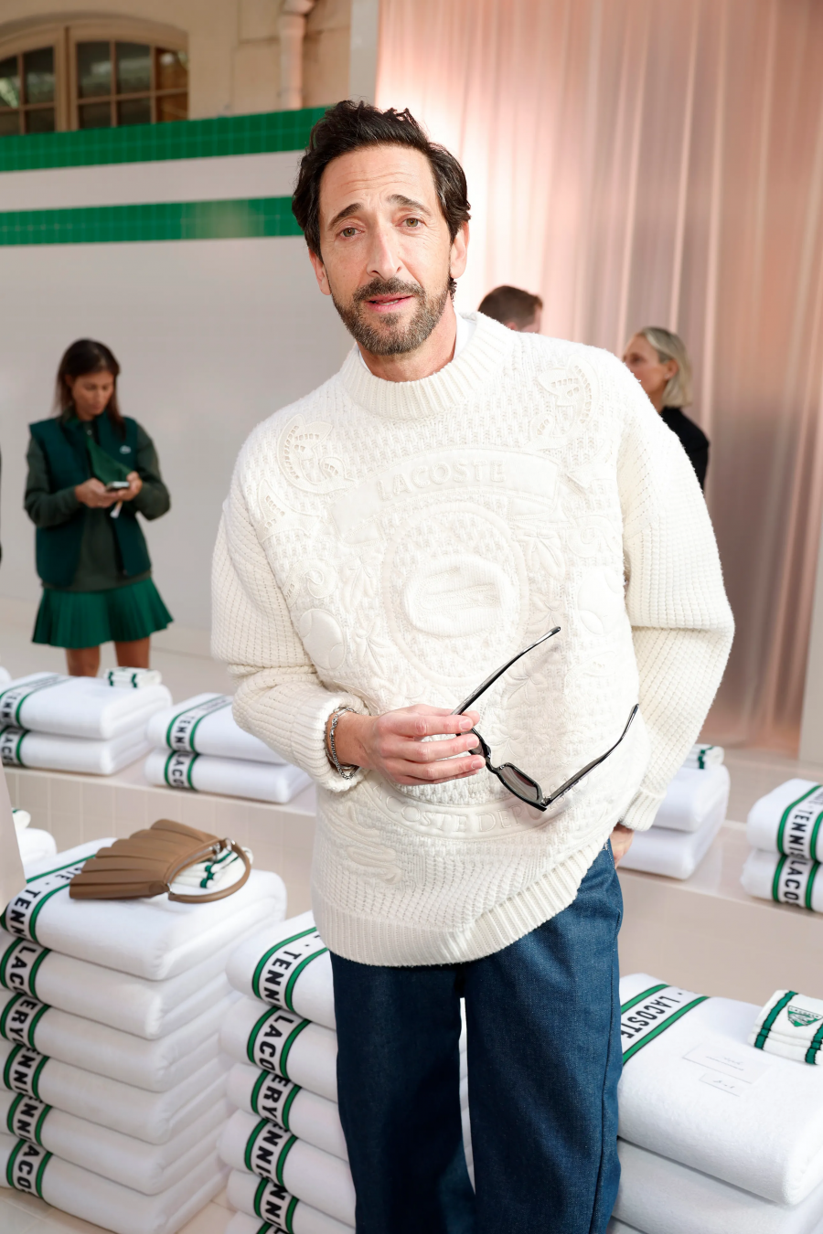 Adrien Brody, Lacoste defilesinde. / Getty Images