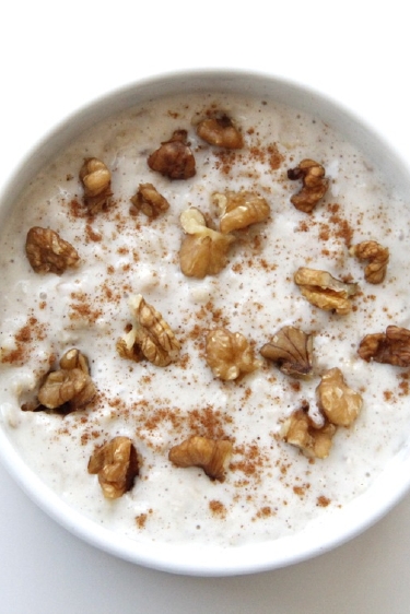 Badem Sütlü ve Fırınlanmıs Muzlu Yulaf Lapası