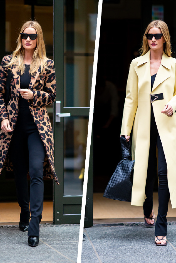 Rosie Huntington-Whiteley'in İkili Palto Çıkarması