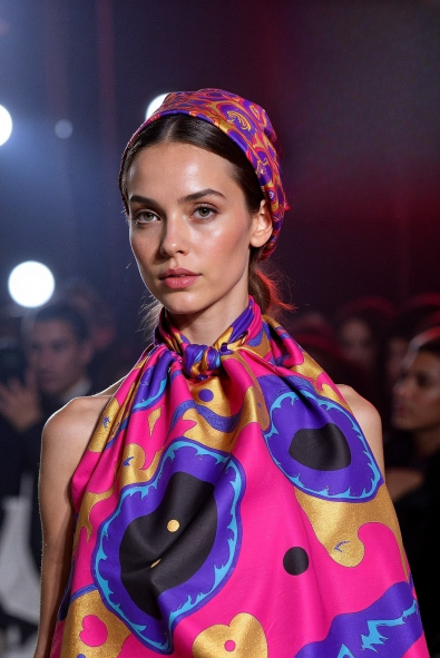 Marko Stout’s Scarf Collection Is Where Neon Glamour Meets High Art